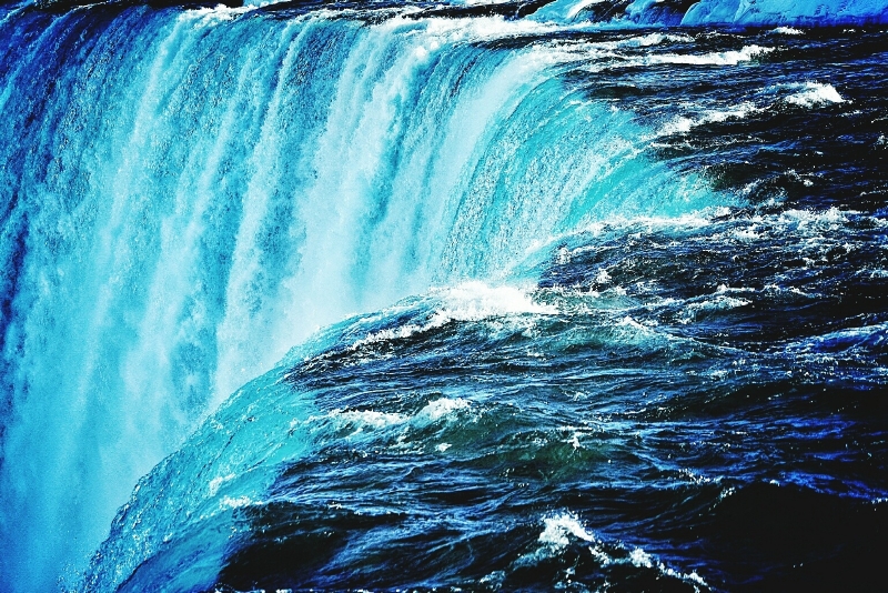 waterfall represents data pouring into data lake